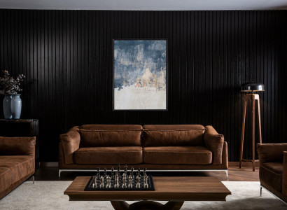 Three Seater Couch Sofa Furniture Soft Couches Brown Suede Look Sofas